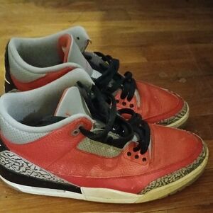 Red and Black High-Top Sneakers